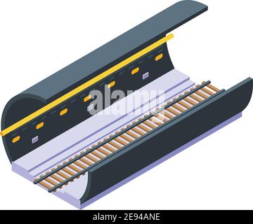 Icône de section de tunnel ferroviaire. Icône de vecteur de section de tunnel ferroviaire isométrique pour la conception de sites Web isolée sur fond blanc Illustration de Vecteur