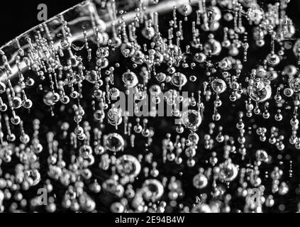 31 janvier 2021, Brandebourg, Sieversdorf: Des bulles d'air sont piégées dans la glace. Photo: Patrick Pleul/dpa-Zentralbild/ZB Banque D'Images