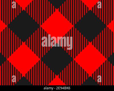 Motif en tissu écossais rouge et noir Lumberjack sans coutures. Cage écossaise. Simple vintage textile design.Tartan plaid abstrait damiers fond Illustration de Vecteur