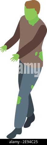 Icône homme Zombi. Isométrique de l'icône de vecteur homme zombi pour la conception de sites Web isolée sur fond blanc Illustration de Vecteur