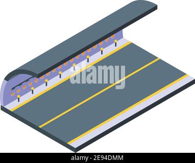 Icône Nouveau tunnel routier. Isométrique d'une nouvelle icône de vecteur de tunnel routier pour la conception de sites Web isolée sur fond blanc Illustration de Vecteur