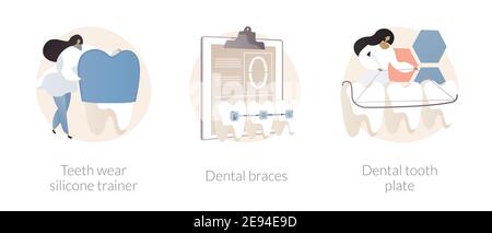 Soins orthodontiques résumé concept illustrations vectorielles. Illustration de Vecteur