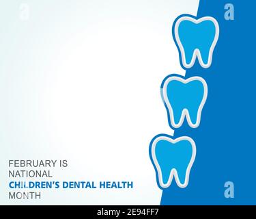 Illustration vectorielle de la santé dentaire nationale des enfants observée au mois de février. Illustration de Vecteur