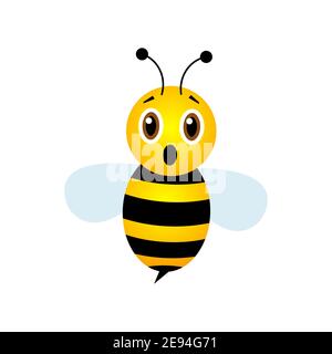 Personnage d'abeille effrayée. Abeille effrayante à bouche ouverte. Illustration vectorielle. Illustration de Vecteur