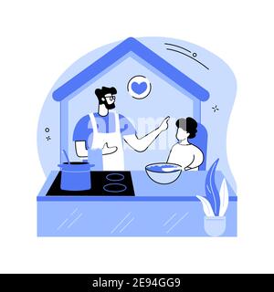 Illustration vectorielle abstraite de concept de dads rester à la maison. Illustration de Vecteur