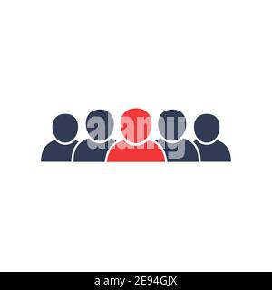 Icône équipe de personnes. Concept d'entreprise de partenariat. Symbole de groupe d'utilisateurs. Illustration vectorielle de travail d'équipe isolée sur fond blanc. Illustration de Vecteur