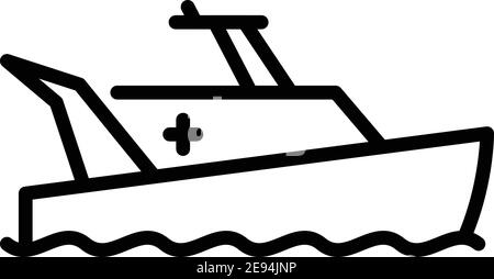 Icône de bateau de sauvetage croisé. Contour de l'icône de vecteur de bateau de sauvetage croisé pour la conception de Web isolée sur fond blanc Illustration de Vecteur