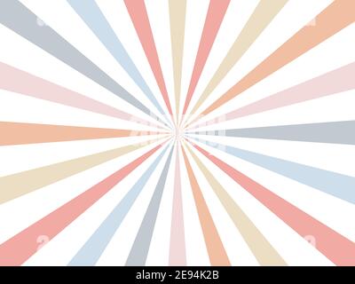 Arrière-plan rétro et coloré. Illustration vectorielle de rayons multicolores vintage. Papier peint à motif rayons du soleil. Illustration de Vecteur