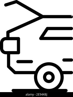 Ouvrir l'icône de voiture de démarrage. Outline open boot car vector icône pour la conception Web isolée sur fond blanc Illustration de Vecteur