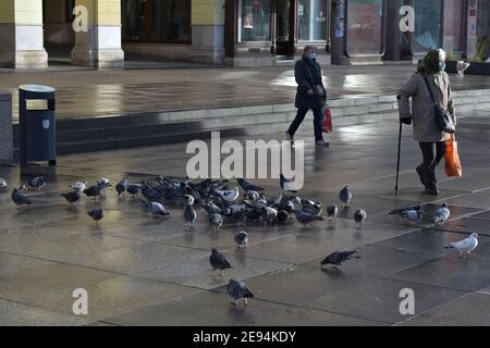 Scène de rue de la place Ban Josip Jelacic à Zagreb, Croatie Banque D'Images