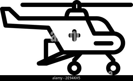 Icône d'hélicoptère de sauvetage moteur. Contour de l'hélicoptère de secours de moteur icône de vecteur pour la conception de Web isolé sur fond blanc Illustration de Vecteur
