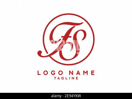 Lettre initiale de Red FS en forme de cercle logo Illustration de Vecteur