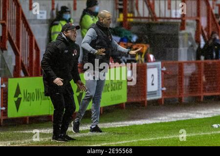 Crawley, Royaume-Uni. 02 février 2021. Ross Embleton, entraîneur en chef du Leyton Orient FC à Crawley, Royaume-Uni, le 2/2/2021. (Photo de Jane Stokes/News Images/Sipa USA) crédit: SIPA USA/Alay Live News Banque D'Images