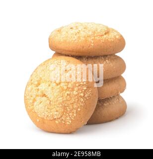 Pile de biscuits au fromage à la crème isolée sur blanc Banque D'Images