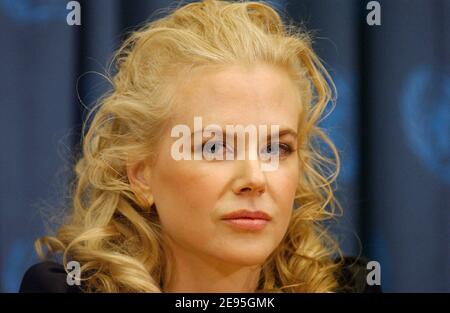 L'actrice australienne Nicole Kidman a été présentée en tant qu'ambassadrice de bonne volonté pour UNIFEM, lors d'une conférence de presse tenue au siège des Nations Unies à New York, le jeudi 26 janvier 2006. Photo de Nicolas Khayat/ABACAPRESS.COM Banque D'Images