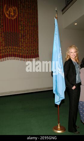 L'actrice australienne Nicole Kidman a été présentée en tant qu'ambassadrice de bonne volonté pour UNIFEM, lors d'une conférence de presse tenue au siège des Nations Unies à New York, le jeudi 26 janvier 2006. Photo de Nicolas Khayat/ABACAPRESS.COM Banque D'Images