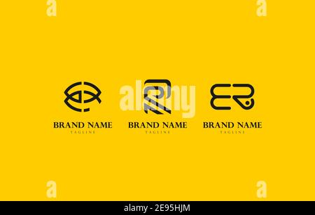 Lettre ER E R monogramme combinaison logo Vector modèle approprié pour la marque personnelle ou d'entreprise Illustration de Vecteur