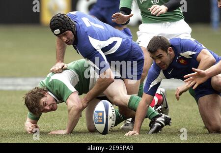 Olivier Magne lors du tournoi de rugby des six Nations, France contre Irlande au stade de France à Paris, France, le 11 février 2006. La France a gagné 43-31. Photo de Laurent Zabulon/ABACAPRESS.COM. Banque D'Images