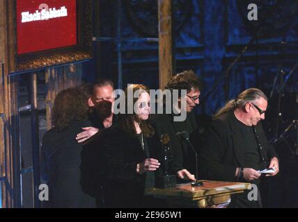 Groupe de musique Indcutees Black Sabbath au 21e dîner d'initiation annuel du Rock & Roll Hall of Fame qui s'est tenu au Waldorf Astoria à New York, NY, États-Unis, le 13 mars 2006. Photo de Nicolas Khayat/ABACAPRESS.COM Banque D'Images