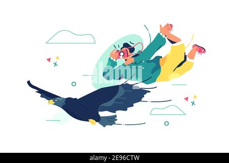 Photographe masculin dans le ciel Illustration de Vecteur