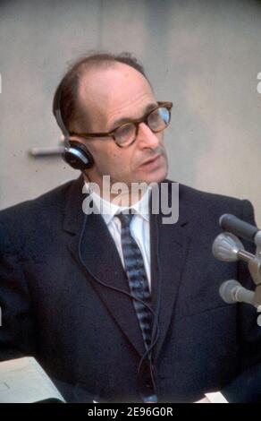 Adolf Eichmann au procès de Jérusalem, avril 1961 Banque D'Images