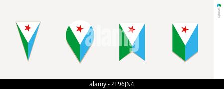Drapeau de Djibouti en conception verticale, illustration vectorielle. Illustration de Vecteur