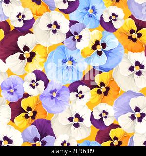Motif fleuri avec fleurs de ranie colorées. Texture sans couture vectorielle. Illustration de Vecteur