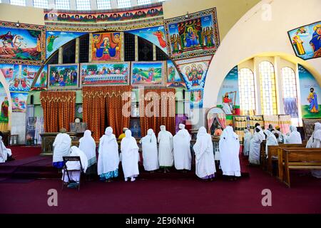 Notre Dame Marie de Sion église à Axum, Ethiopie. Banque D'Images