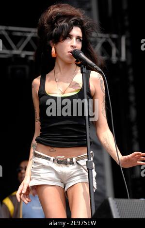 Amy Winehouse se présente au Virgin Music Festival à Baltimore, Maryland, le 4 août 2007. © Atlas / MediaPunch Banque D'Images