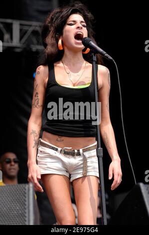 Amy Winehouse se présente au Virgin Music Festival à Baltimore, Maryland, le 4 août 2007. © Atlas / MediaPunch Banque D'Images