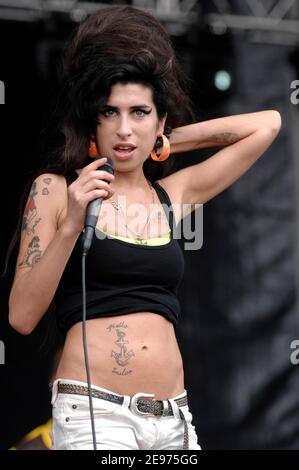 Amy Winehouse se présente au Virgin Music Festival à Baltimore, Maryland, le 4 août 2007. © Atlas / MediaPunch Banque D'Images