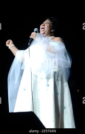 Aretha Franklin se déroulera en direct au radio City Music Hall de New York, New York, le 21 mars 2008. © Atlas / MediaPunch Banque D'Images