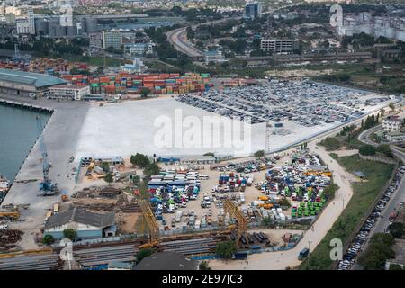 Vue aérienne de Dar es Salaam capitale de la Tanzanie en Afrique Banque D'Images