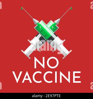 Aucune seringue de concept de vaccin Illustration d'un vecteur isolé de conception plate Illustration de Vecteur