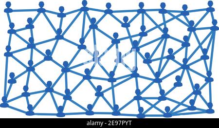 concept de connexion des personnes réseau concept social ou de travail d'équipe scénario illustration isolée. Illustration de Vecteur