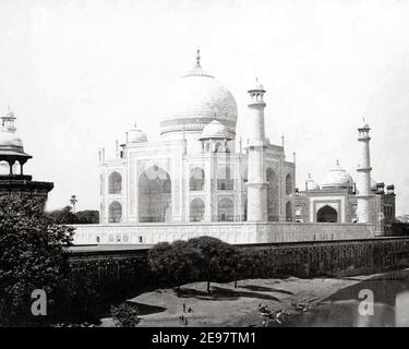 Photographie de la fin du XIXe siècle - Taj Mahal, Agra, Inde. Banque D'Images