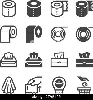 jeu d'icônes de papier de soie, vecteur et illustration Illustration de Vecteur