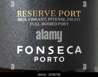 Fonseca Bin 27 Reserve Port étiquette vin de près Banque D'Images