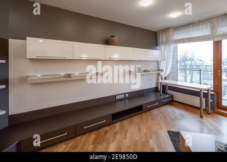 Intérieur moderne du salon dans un appartement de luxe. Banque D'Images