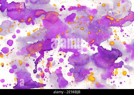 La brosse à encre violette tache l'arrière-plan Banque D'Images