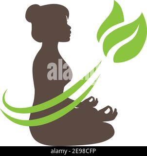 Woman practicing yoga Illustration de Vecteur