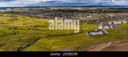 Parcours de golf de Carnoustie, Angus, Écosse, Royaume-Uni Banque D'Images