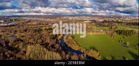 River Avon, Motherwell, South Lanarkshire, Écosse, Royaume-Uni Banque D'Images