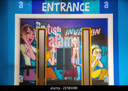 Royaume-Uni, Angleterre, Merseyside, Liverpool, entrée à l'invasion britannique à l'intérieur du terminal de ferry de Mersey Banque D'Images