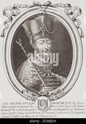 Mehmed IV, 1642 - 1693. Sultan de l'Empire ottoman. Après une œuvre du XVIIe siècle de Nicolas de Larmessin. Banque D'Images