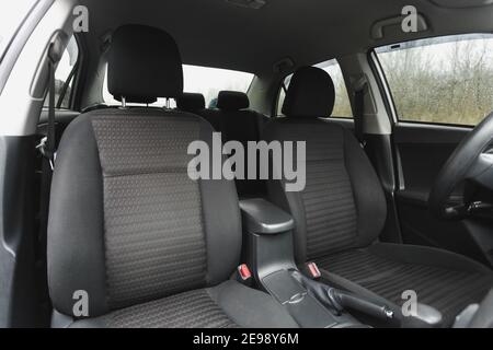 L'intérieur de voiture, partie de sièges avant, fermer Banque D'Images