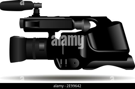 Illustration du vecteur de caméra vidéo. Équipement de studio de vidéographie professionnel. Illustration plate de la caméra numérique pour Art Movie, Entertainment Cin Illustration de Vecteur