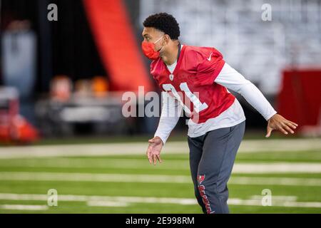 Tampa, États-Unis. 02 février 2021. Tampa Bay Buccaneers safety Antoine Winfield Jr. Pendant l'entraînement de football de la NFL, vu ici dans une image publiée par la NFL, le mardi 2 février 2021 à Tampa, Floride, les Buccaneers affronteront les Kansas City Chiefs dans le Super Bowl 55. (Tori Richman/Tampa Bay Buccaneers via AP/Sipa USA) **usage crédit-éditorial obligatoire seulement** crédit: SIPA USA/Alay Live News Banque D'Images