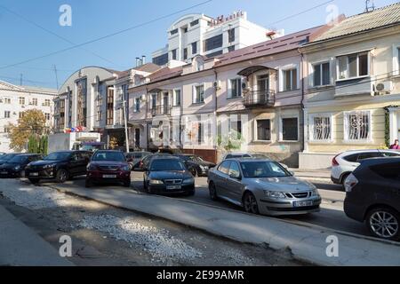 Hôtel de jazz dans la rue Vlaicu Paralab à Chisinau. Centre historique la capitale de la République de Moldova octobre 10 2018. Banque D'Images