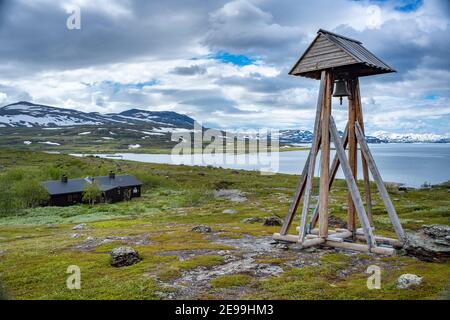 Staloluokta même église, station de montagne dans le parc national de Padjelanta Banque D'Images